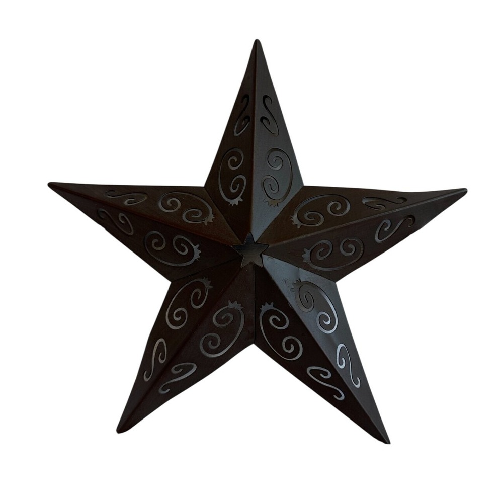 Rustic Metal‎ Barn Star Wall Decor Large Brown Southwestern Country Home Accent